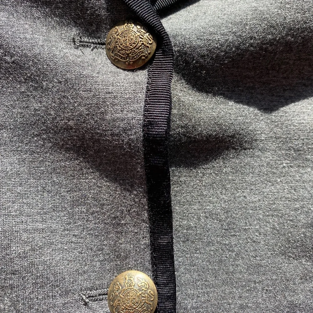 J. Crew Factory Tipped Knit Stretch Two‎ Button Gray Blazer Jacket